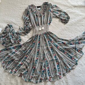 Vintage 80s Diane Freis Midi Dress with Scarf
One size (6-8)